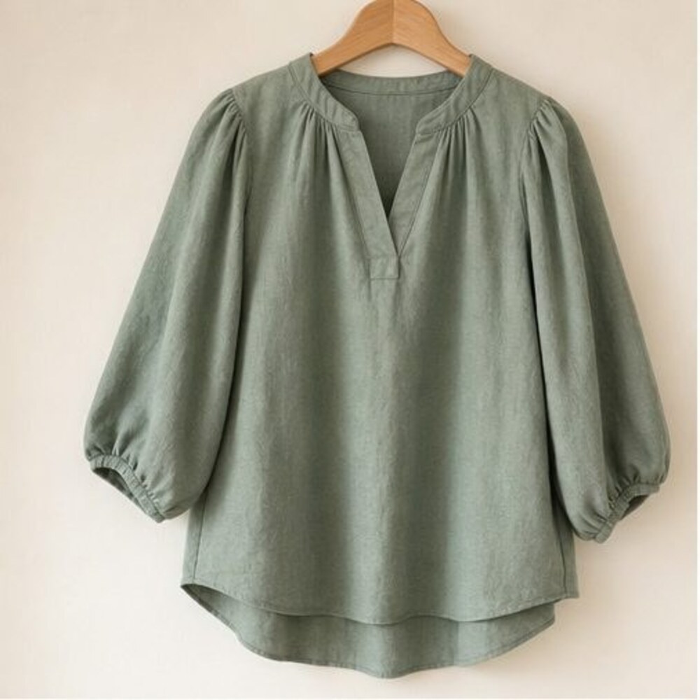 Sage Pleated Blouse